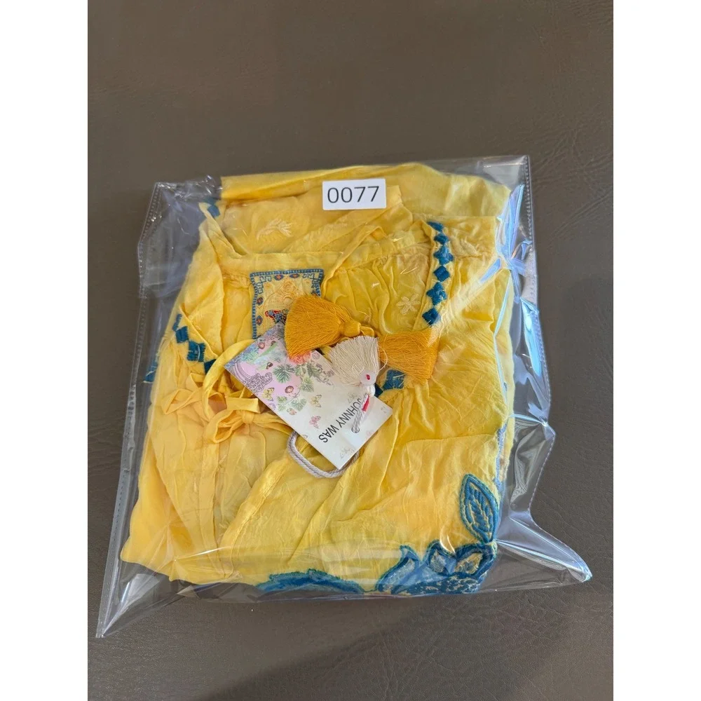 NEW Johnny Was Margot Blouse Odesa Yellow Embroidered Floral Boho Peasant XXL - Picture 12 of 13